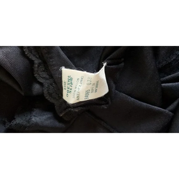 Vintage Black Lingerie Slip Size 38 Dress Undergarment - Picture 5 of 8